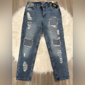 Refuge High Rise Distressed Jeans - Blue Size 7
